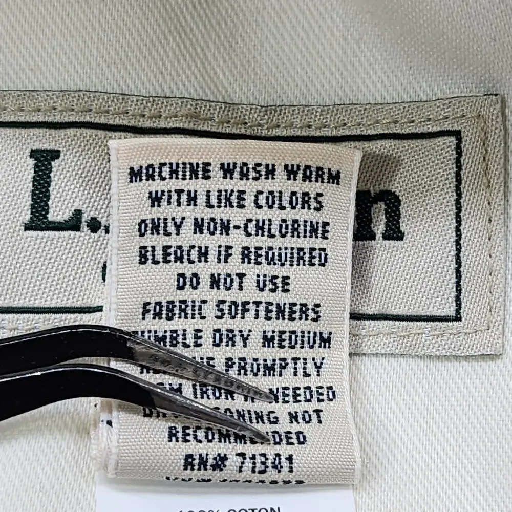 LL Bean Pants‎ Mens 40x28 Tan Khaki Classic Fit Flat Front Chinos Pockets Office